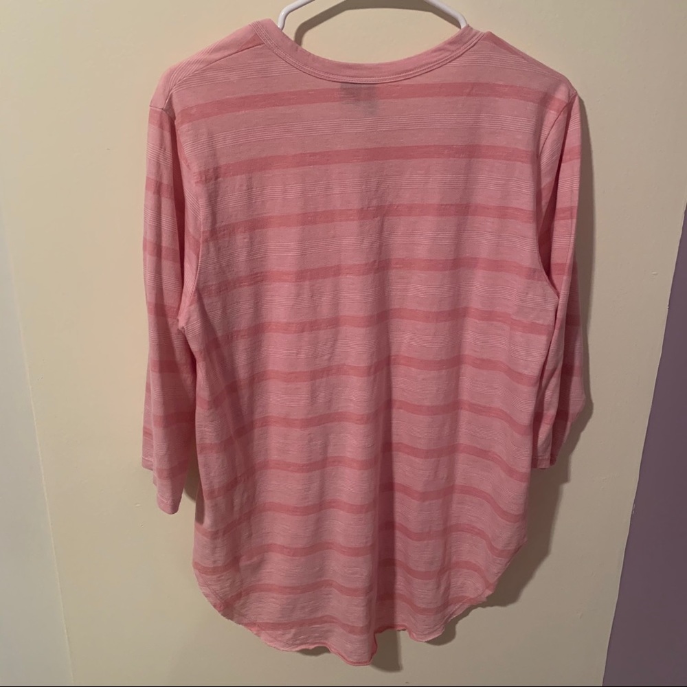 ANTHRO Left of Center Pink Stripped Top-Md - Picture 7 of 7